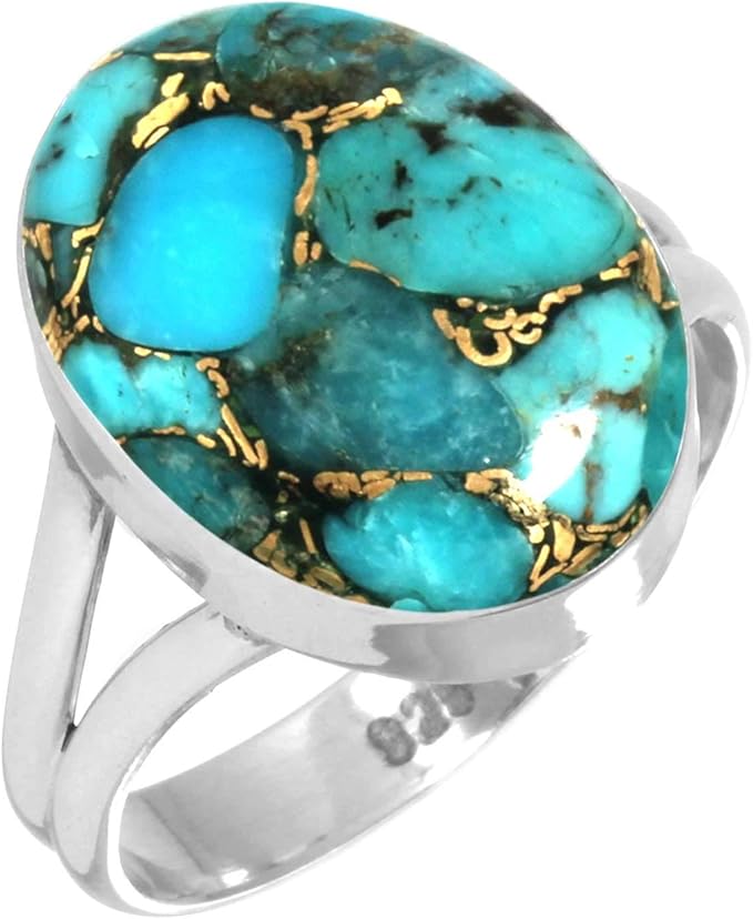 jeweloporium 925 纯银宝石手工戒指女士服装银首饰 (99029_r)